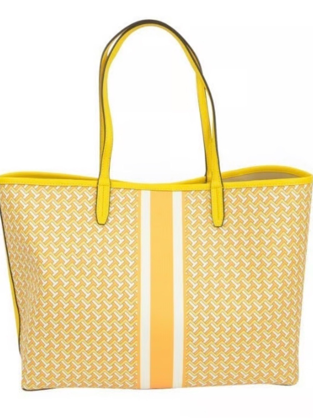 NWT Tory Burch All Over Larger Shopper Tote Yellow